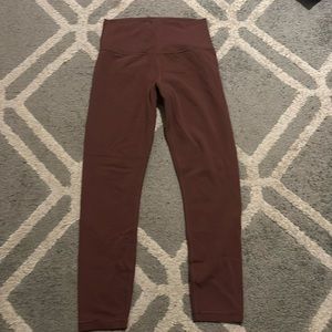 Maroon Athleta transcend 7/8 tight leggings, size small